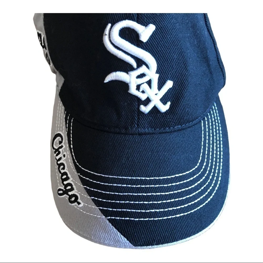 White Sox Chicago Baseball Cap Black White Gray Cotton